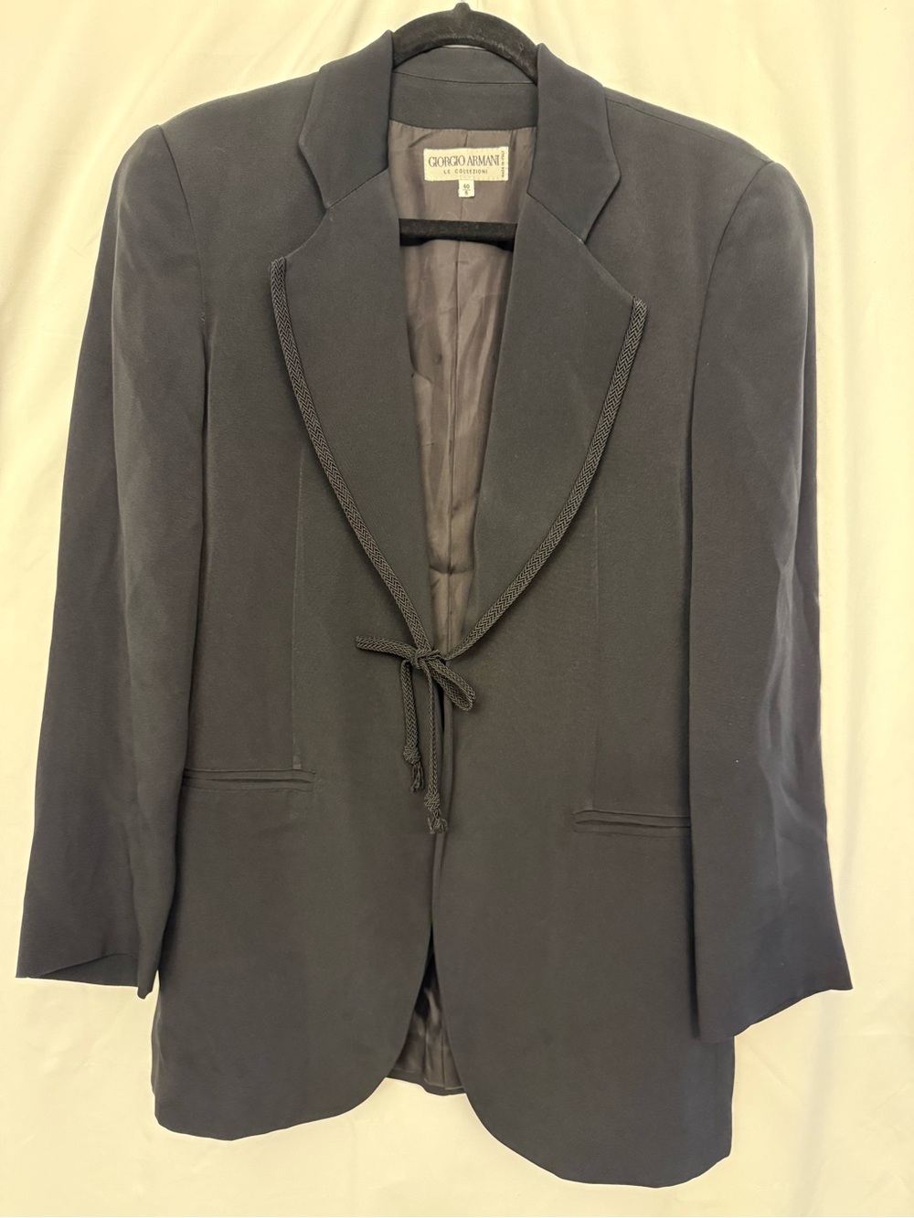 Giorgio Armani Black Women’s Tailored Blazer with Rope Tie
